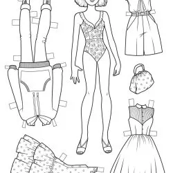 Paper doll para imprimir para imprimir e colorir