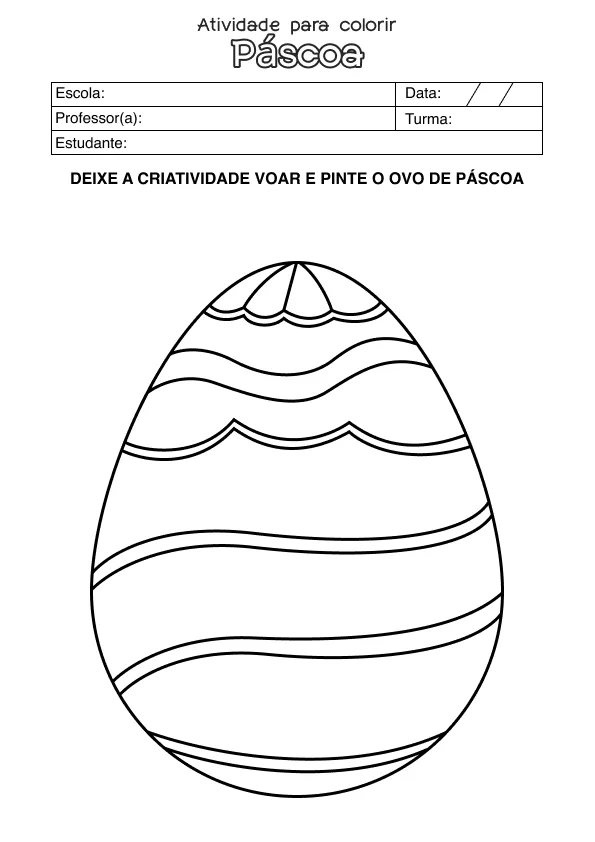 Atividade de alfabetização de Páscoa