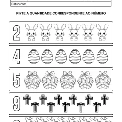 Atividade de matemática de Páscoa para imprimir e colorir