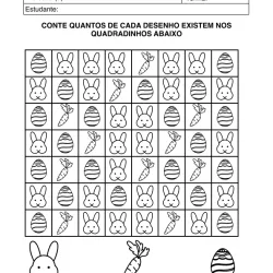 Atividade de matemática de Páscoa para imprimir e colorir