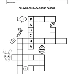 Atividade de alfabetização de Páscoa para imprimir e colorir