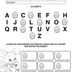 Atividade de alfabetização de Páscoa para imprimir e colorir