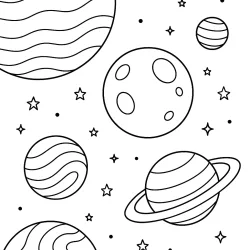 Planeta para imprimir e colorir