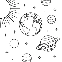 Planeta para imprimir e colorir