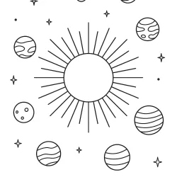 Planeta para imprimir e colorir