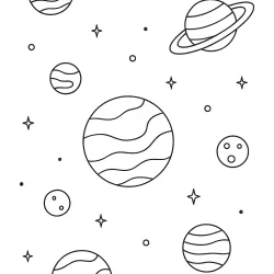 Planeta para imprimir e colorir
