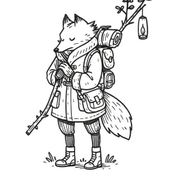 Raposa para imprimir e colorir