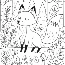 Raposa para imprimir e colorir
