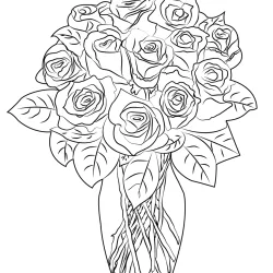 Rosa para imprimir e colorir