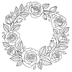 Rosa para imprimir e colorir