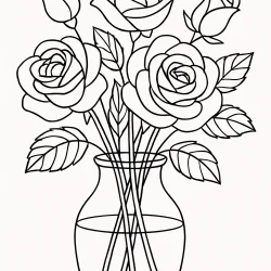 Rosa para imprimir e colorir