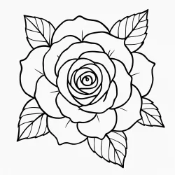 Rosa para imprimir e colorir