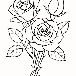 Rosa para imprimir e colorir