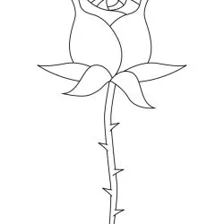 Rosa para imprimir e colorir