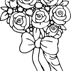 Rosa para imprimir e colorir