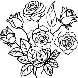 Rosa para imprimir e colorir