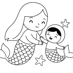 Sereia para imprimir e colorir