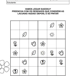 Atividade de matemática de Sudoku para imprimir e colorir