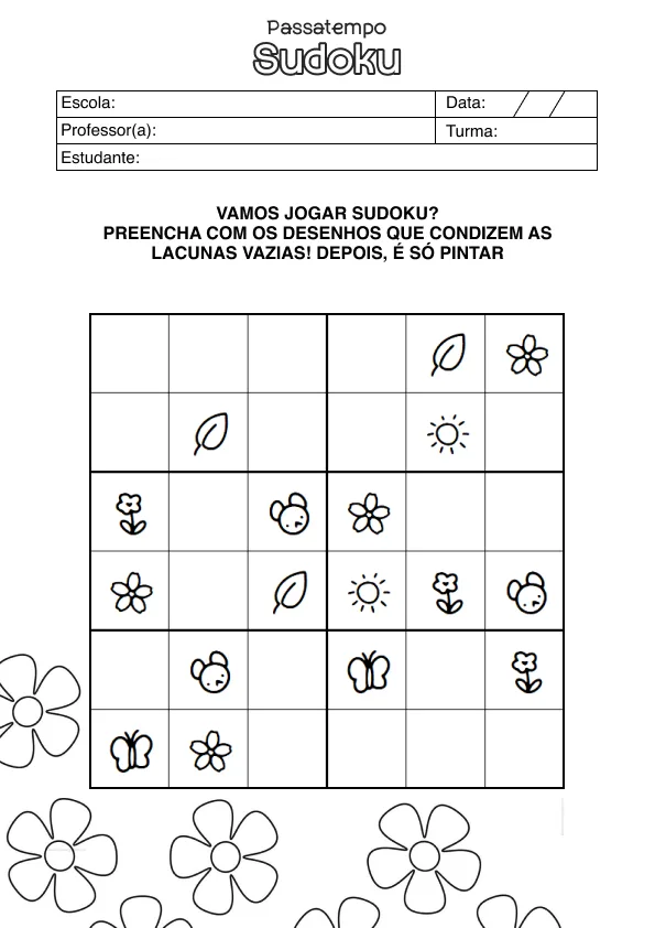 Atividade de matemática de Sudoku
