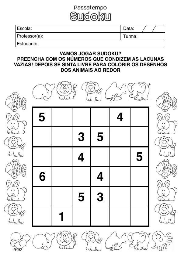 Atividade de matemática de Sudoku