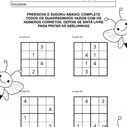 Atividade de matemática de Sudoku para imprimir e colorir