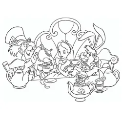 Alice no País das Maravilhas para imprimir e colorir