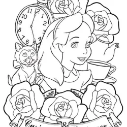 Alice no País das Maravilhas para imprimir e colorir