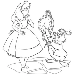 Alice no País das Maravilhas para imprimir e colorir