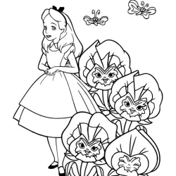 Alice no País das Maravilhas para imprimir e colorir