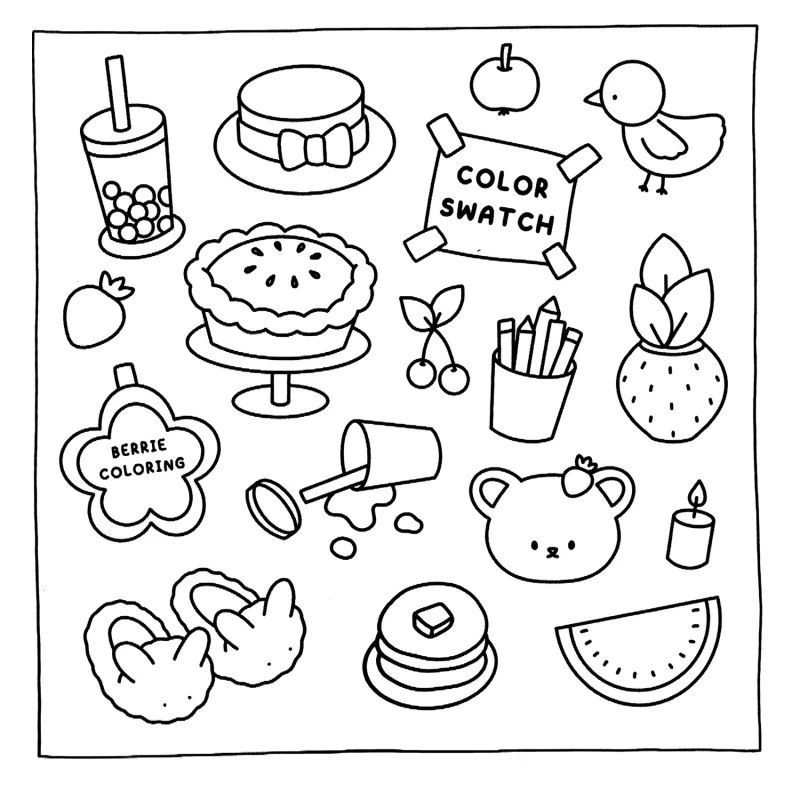 Cozy Friends para imprimir e colorir