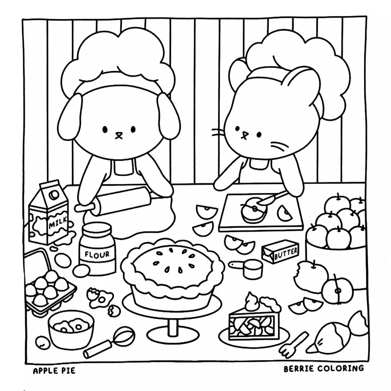Cozy Friends para imprimir e colorir