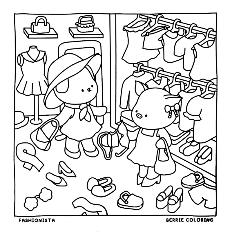 Cozy Friends para imprimir e colorir