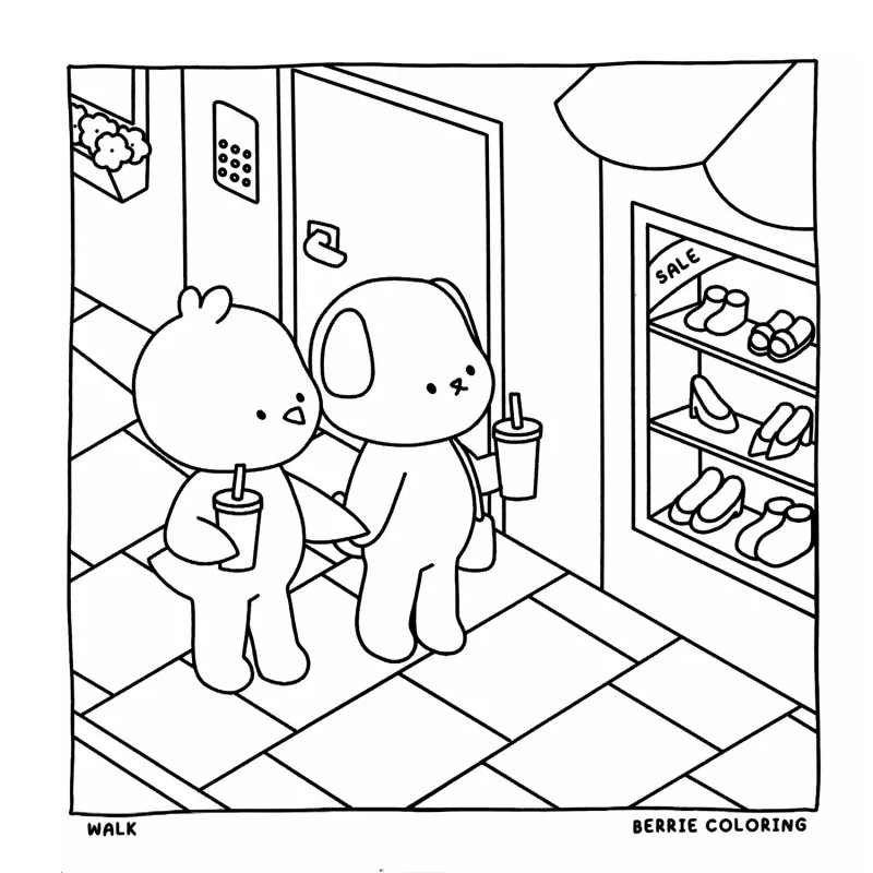 Cozy Friends para imprimir e colorir