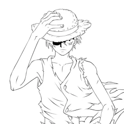 Luffy para imprimir e colorir
