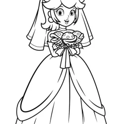 Princesa Peach para imprimir e colorir