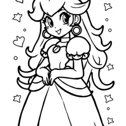 Princesa Peach para imprimir e colorir