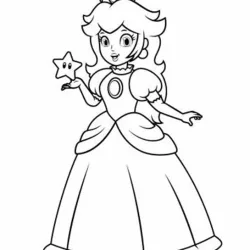 Princesa Peach para imprimir e colorir