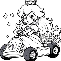 Princesa Peach para imprimir e colorir