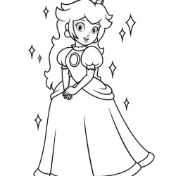 Princesa Peach para imprimir e colorir