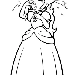 Princesa Peach para imprimir e colorir