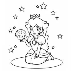 Princesa Peach para imprimir e colorir