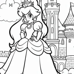 Princesa Peach para imprimir e colorir