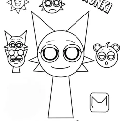 Sprunki para imprimir e colorir