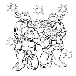 desenho de Tartarugas Ninja