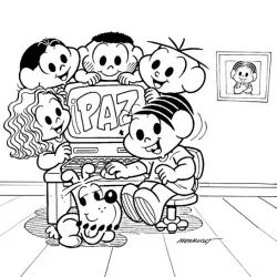 Turma da Mônica para imprimir e colorir