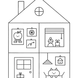 Casa para imprimir e colorir