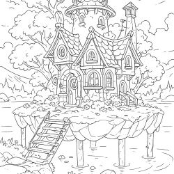 Casa para imprimir e colorir