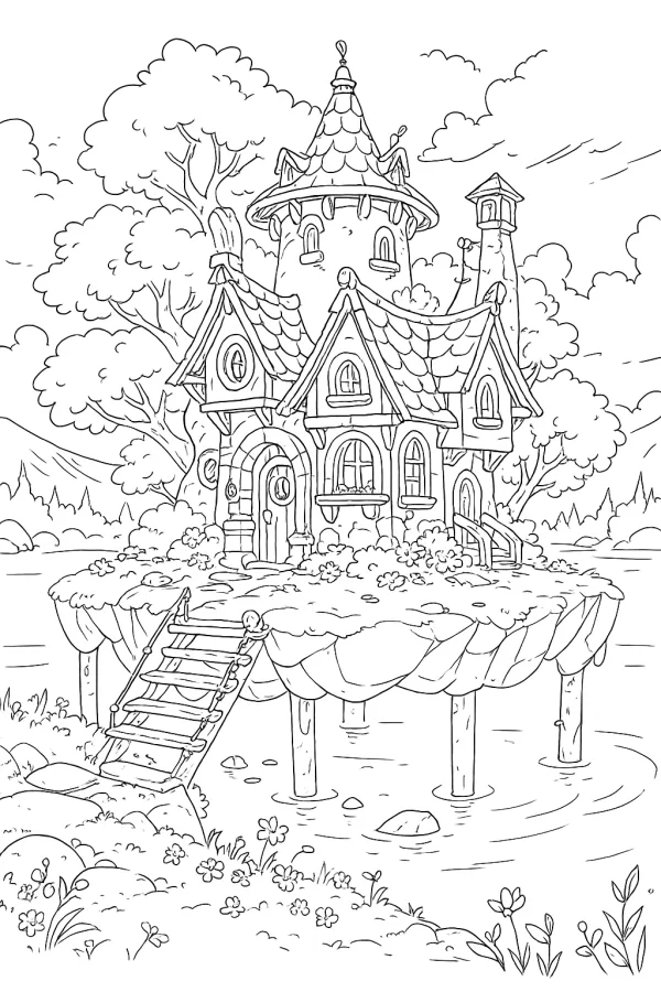 Casa para imprimir e colorir