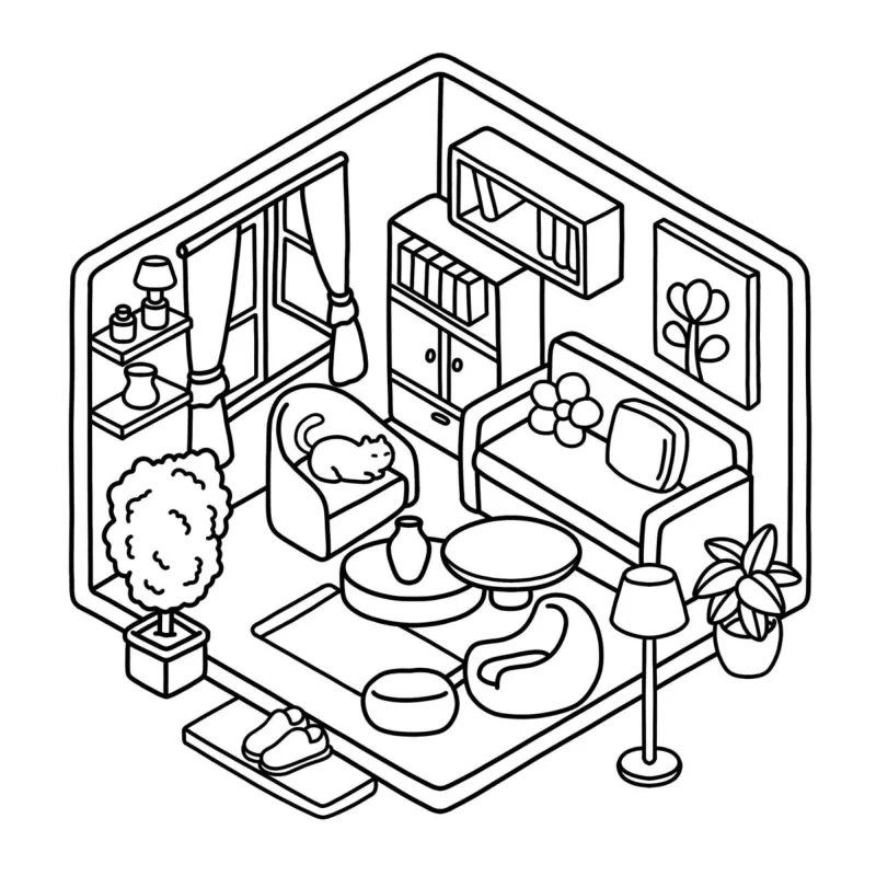 Casa para imprimir e colorir