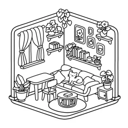 Casa para imprimir e colorir